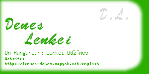 denes lenkei business card